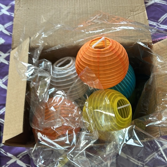 LumaBase Colorful Lantern Set Solar Nylon String Set NWOT - Picture 3 of 4